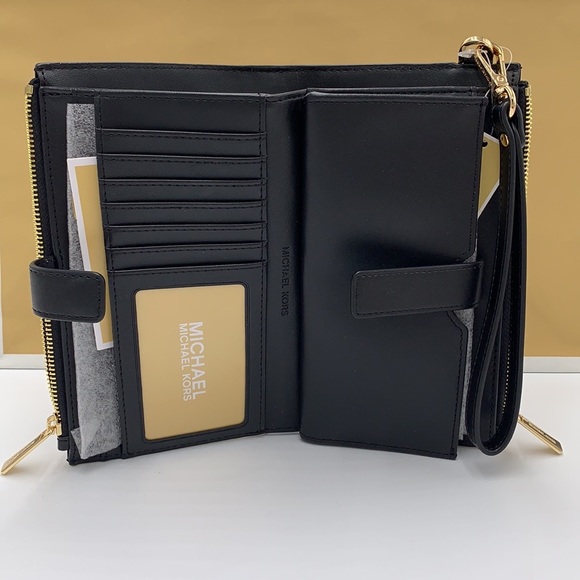 Michael Kors Large Double Zip Wristlet 
Smartphone Case Wallet Black Mul… - Picture 2 of 12